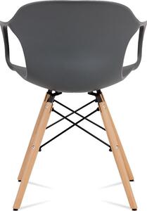 Jídelní židle ALBINA — kov / buk/ plast, šedá