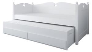 BabyBeds Praktická postel s přistýlkou a úložným prostorem BELLA 200x90 bílá Matrace k posteli?: Ne, bez matrací