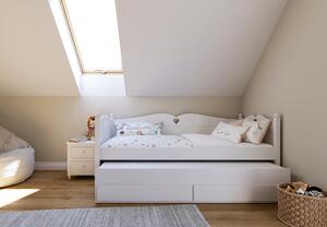 BabyBeds Praktická postel s přistýlkou a úložným prostorem BELLA 200x90 bílá Matrace k posteli?: Ne, bez matrací