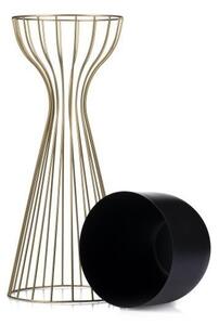 Kovový květináč LOFT 56x20 cm zlatá/černá