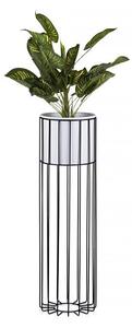 Kovový květináč LOFT 70x20 cm černá/bílá