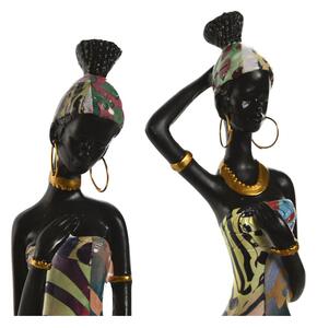 Dekorativní postava Home ESPRIT Vícebarevný Afričanka 9 x 7 x 16,5 cm (2 kusů)