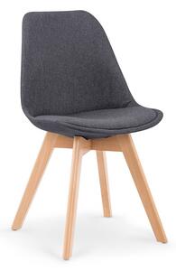 Jídelní židle MOSKATA – masiv/plast/látka, více barev Tmavě šedá