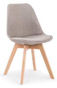 Jídelní židle MOSKATA – masiv/plast/látka, více barev Světle šedá