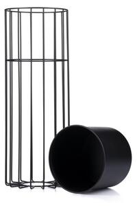 Kovový květináč LOFT 55x20 cm černá