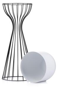 Kovový květináč LOFT 56x20 cm černá/bílá