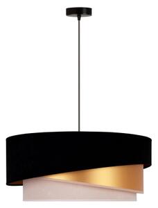 Duolla - Lustr na lanku KOBO 1xE27/15W/230V pr. 45 cm černá/zlatá/krémová