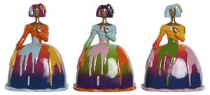 Dekorativní postava Home ESPRIT Vícebarevný Dáma 21 x 16 x 25 cm (3 kusů)