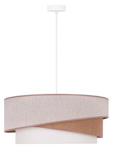 Duolla - Lustr na lanku KOBO 1xE27/15W/230V pr. 45 cm béžová/hnědá/bílá