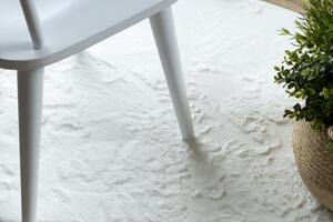 Makro Abra Kulatý koberec jednobarevný Shaggy POSH protiskluzový pratelný slonová kost Rozměr: průměr 60 cm