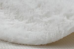 Makro Abra Moderní kusový koberec SHAPE 3106 Květina protiskluzový vhodný k praní shaggy slonová kost Rozměr: 80x80 cm