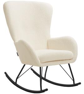 Tectake Houpací křeslo Swing s ocelovými ližinami a silným polstrováním - krémová/černá