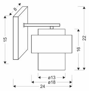 Nástěnná lampa SPIEGA 1xE27/60W/230V zlatá/černá