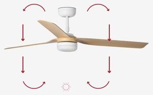 FARO 33816-20 - LED Stropní ventilátor PUNT LED/18W/230V Wi-Fi béžová/bílá + DO