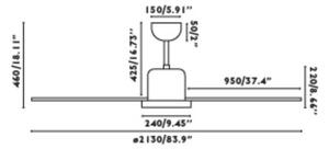 FARO 33461A - Stropní ventilátor ANDROS XL bílá pr. 213 cm + dálkové ovládání