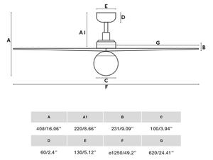 FARO 34277WT-11L - Str. vent. KLIM M 1xE27/15W/230V ořech/černá pr. 125 cm WT+DO