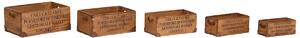 18252 Krabice na uskladnění Home ESPRIT Kaštanová Kov Jedlové dřevo 35 x 22 x 15 cm 5 Kusy