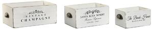 Krabice na uskladnění Home ESPRIT Bílý Jedlové dřevo 35 x 22 x 15 cm 3 Kusy