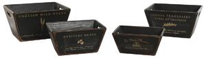 Krabice na uskladnění Home ESPRIT Černý Jedlové dřevo 34 x 26 x 18 cm 4 Kusy