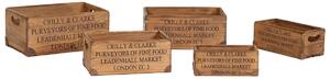 Krabice na uskladnění Home ESPRIT Kaštanová Kov Jedlové dřevo 35 x 22 x 15 cm 5 Kusy