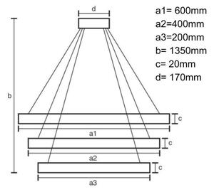 LED Stmívatelný lustr na lanku LED/90W/230V 3000-6500K + DO