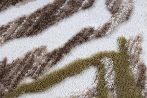 Makro Abra Kusový koberec akrylový DIZAYN 121 béžový hnedý zelený Rozměr: 80x300 cm