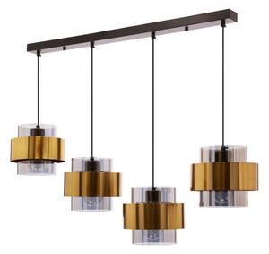 Lustr na lanku SPIEGA 4xE27/60W/230V zlatá/černá
