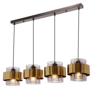 Lustr na lanku SPIEGA 4xE27/60W/230V zlatá/černá