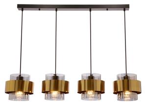 Lustr na lanku SPIEGA 4xE27/60W/230V zlatá/černá