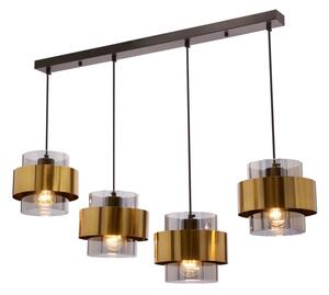 Lustr na lanku SPIEGA 4xE27/60W/230V zlatá/černá
