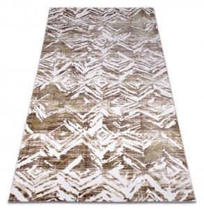 Makro Abra Kusový koberec akrylový DIZAYN 121 béžový hnedý zelený Rozměr: 80x150 cm