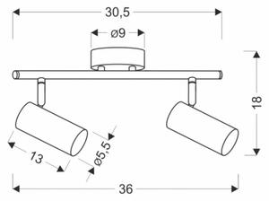 Bodové svítidlo COLLY 2xGU10/15W/230V zlatá