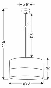 Lustr na lanku BIANCO 1xE27/40W/230V bílá/hnědá