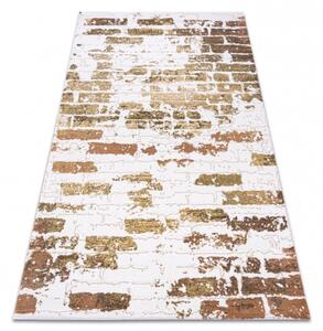 Makro Abra Kusový koberec akrylový DIZAYN 125/5057 Cihlová zeď slonová kost / zelený Rozměr: 160x230 cm