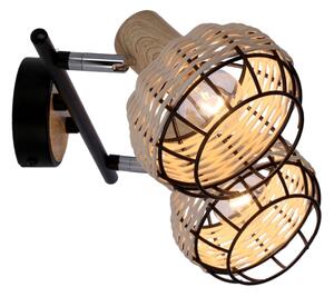 Bodové svítidlo TAJGA 2xE14/40W/230V ratan/černá