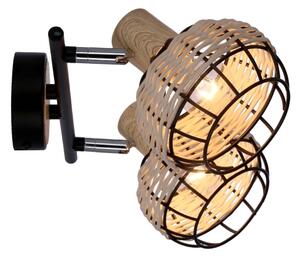 Bodové svítidlo TAJGA 2xE14/40W/230V ratan/černá