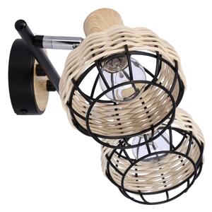 Bodové svítidlo TAJGA 2xE14/40W/230V ratan/černá