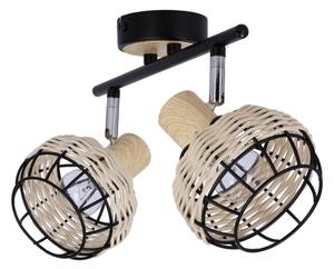 Bodové svítidlo TAJGA 2xE14/40W/230V ratan/černá