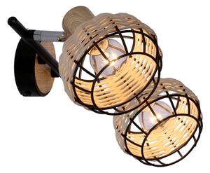 Bodové svítidlo TAJGA 2xE14/40W/230V ratan/černá