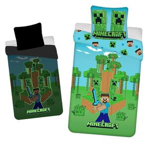 Bavlněné dětské povlečení se svítícím efektem na jednolůžko 140x200 cm Minecraft "Jungle Fight" – Jerry Fabrics