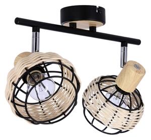 Bodové svítidlo TAJGA 2xE14/40W/230V ratan/černá
