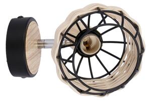 Nástěnné bodové svítidlo TAJGA 1xE14/40W/230V ratan/černá
