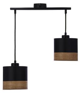 Lustr na lanku PORTO 2xE27/60W/230V černá/hnědá