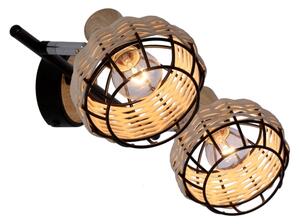 Bodové svítidlo TAJGA 2xE14/40W/230V ratan/černá