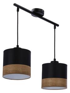 Lustr na lanku PORTO 2xE27/60W/230V černá/hnědá
