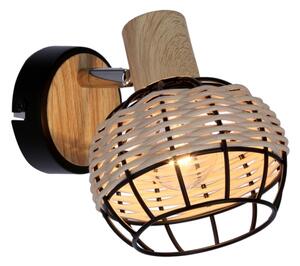 Nástěnné bodové svítidlo TAJGA 1xE14/40W/230V ratan/černá
