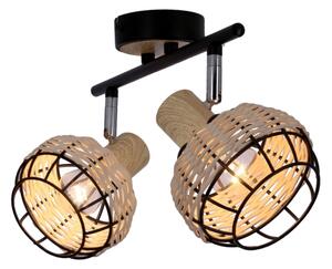 Bodové svítidlo TAJGA 2xE14/40W/230V ratan/černá