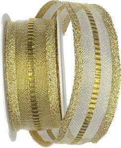 Stuha zlatá OUTDOOR GOLD LINE lurexová průsvitná 25mm x 2m (14,- Kč/m)