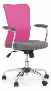 Dětská židle na kolečkách ANDY — látka, více barev Růžová