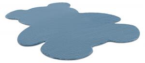 Makro Abra Kusový koberec SHAPE 3146 Medvídek protiskluzový vhodný k praní shaggy modrý Rozměr: 80x96 cm